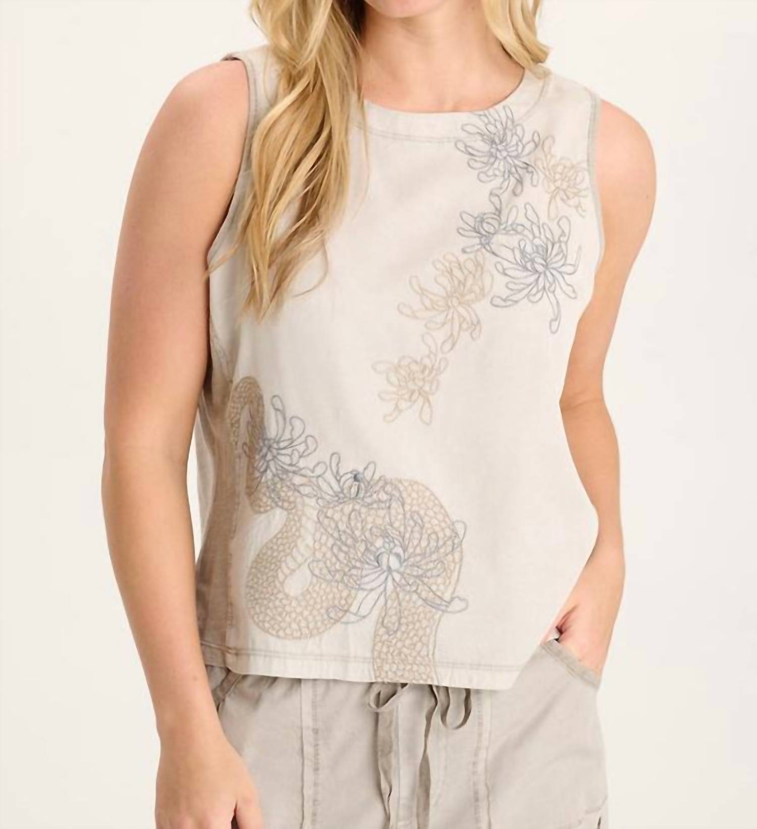 Xcvi - Quan Twill Embroidered Tank Top