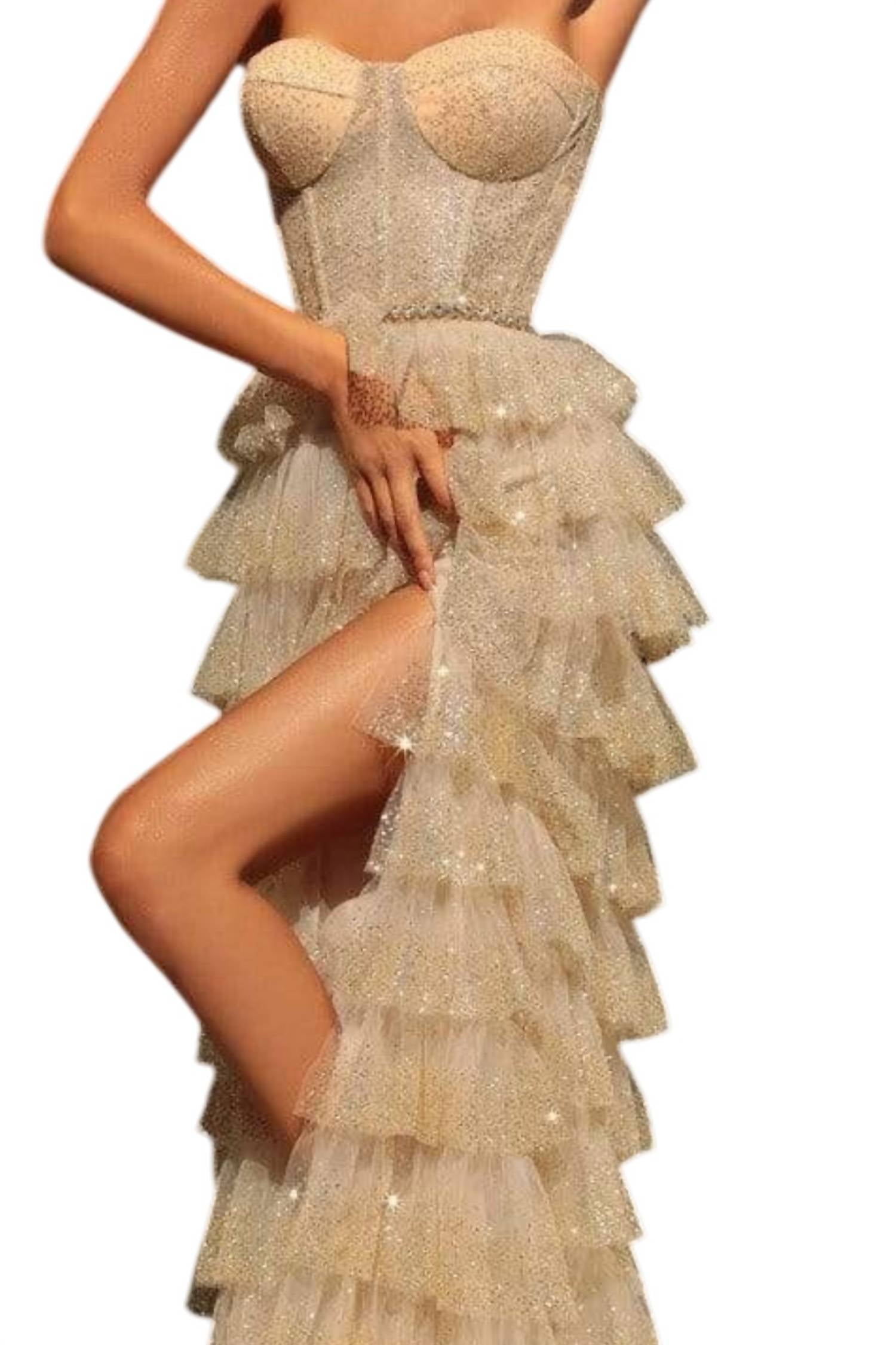 Tarik Ediz - Sweetheart Neckline Evening Gown
