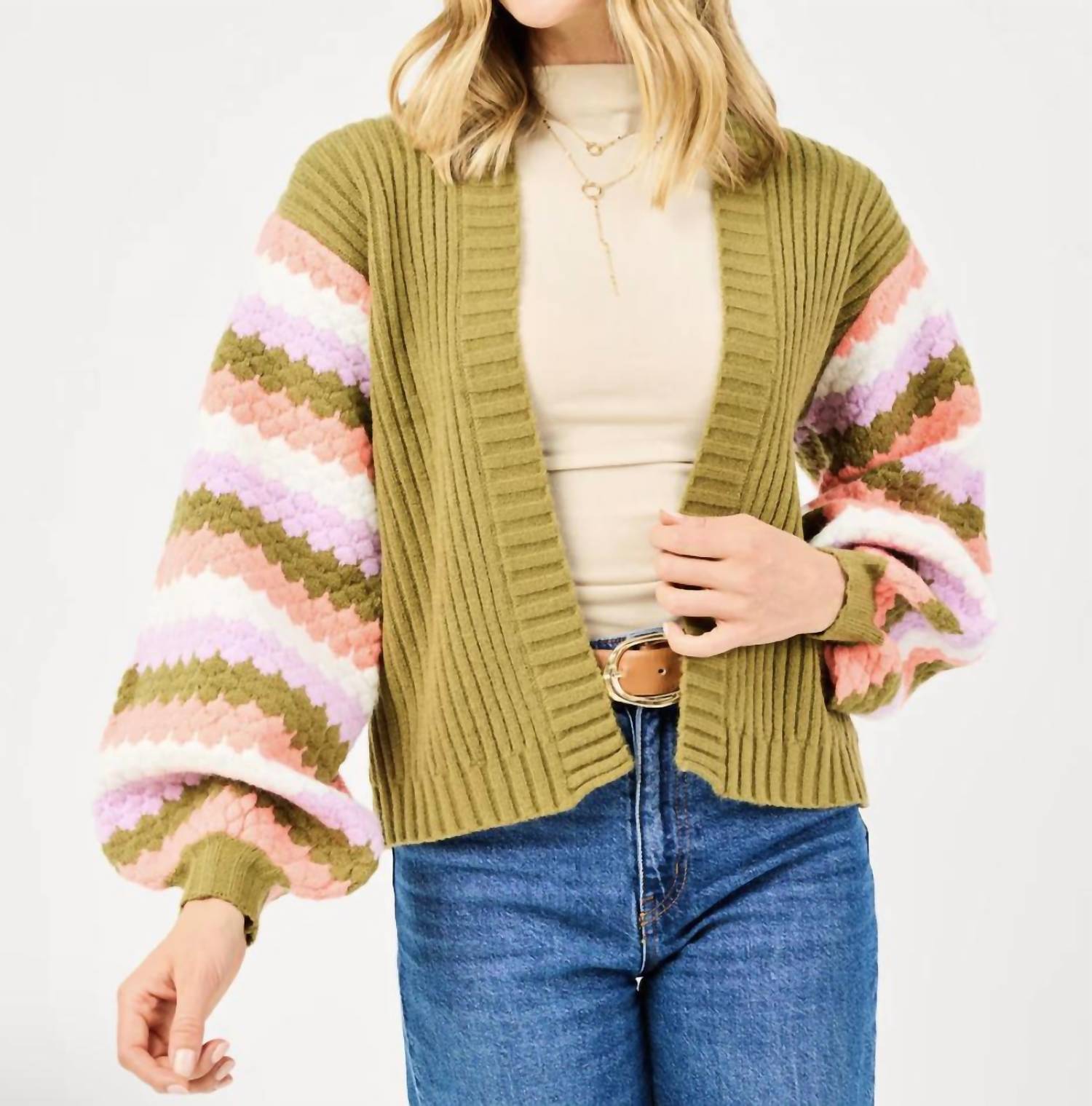 Mary Square Pippa Cardigan Green Sweater - women's cardigan