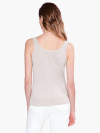 Nic + Zoe Lara Lurex Corset Tank Top in sandshell - women's tank top - alternate view