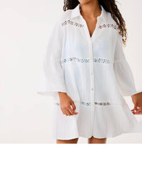 Lilly Pulitzer Elspeth Tiered Coverup in resort white - women's swimwear