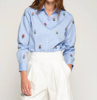 Vilagallo - Embroidered Flowers Shirt