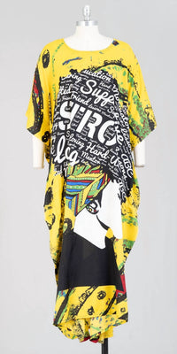 NF Women's Mavis Kaftan Dress in yellow - women's dress