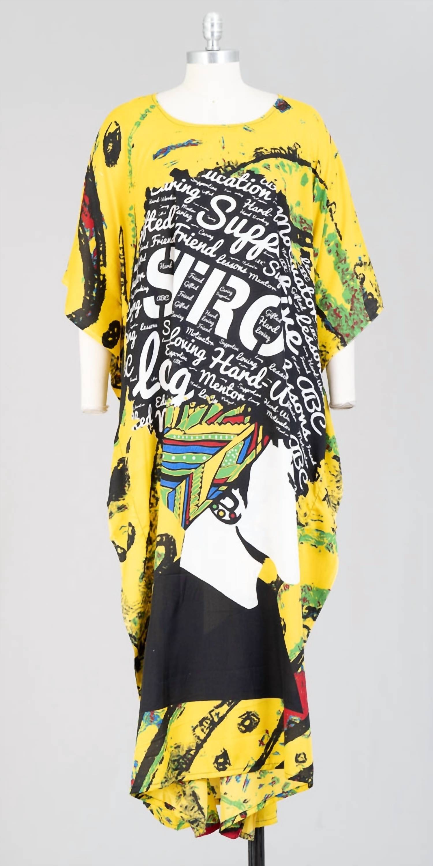 NF Women's Mavis Kaftan Dress in yellow - women's dress