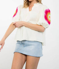 Thml - Brandi Crochet Sleeve Top