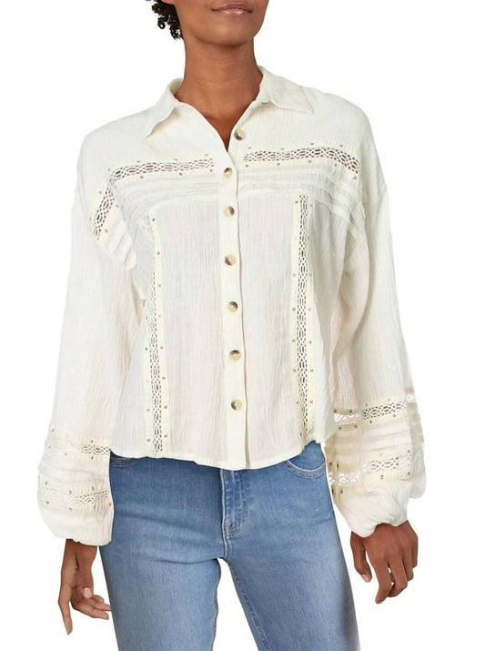 Free People - Star Print Button Down Top