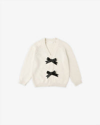 Rylee + Cru Bow Cardigan in natural - kids' sweater - view 4