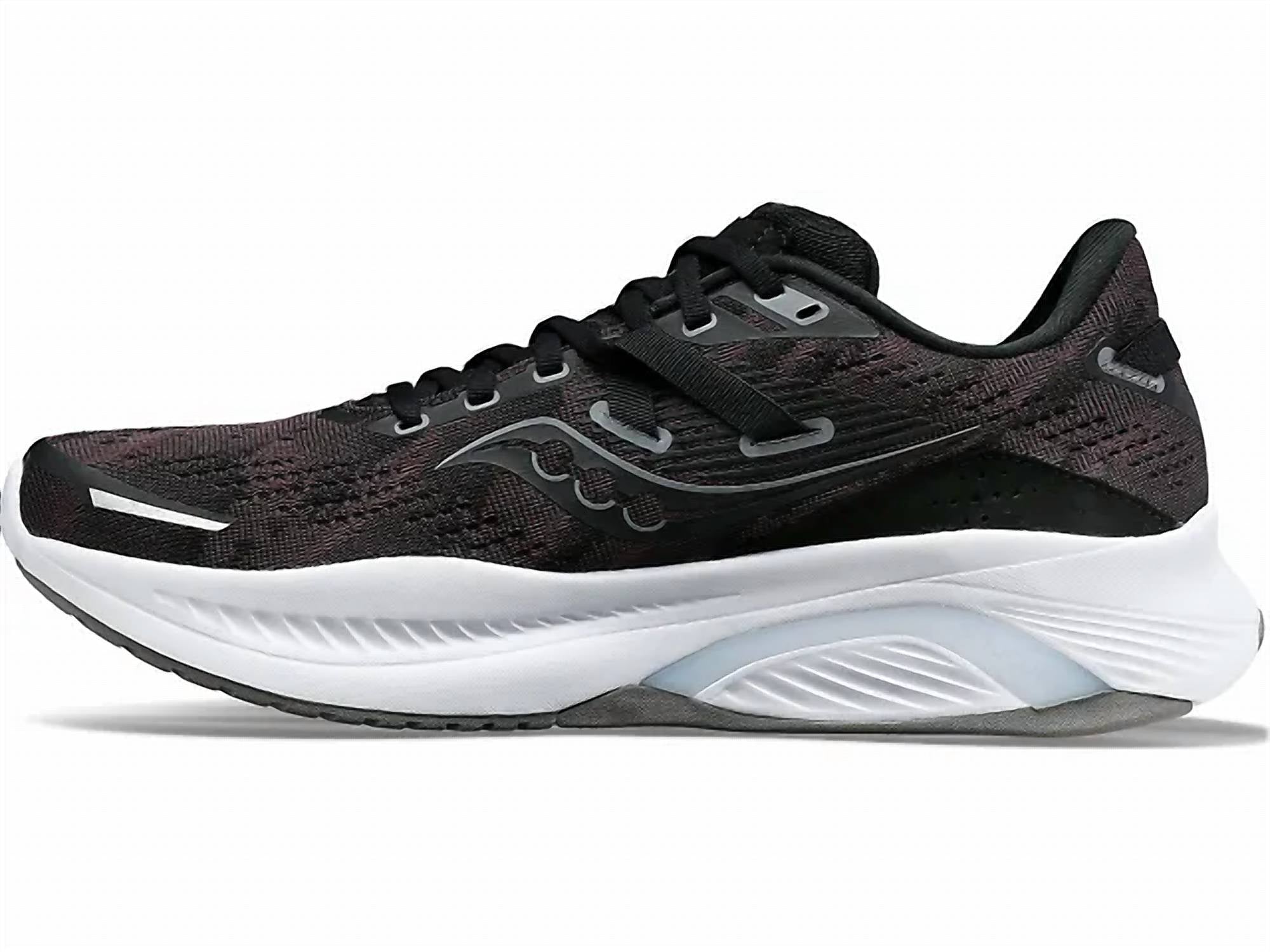 SAUCONY Men's Guide 16 Running Shoes in black white - men's shoe - detail view