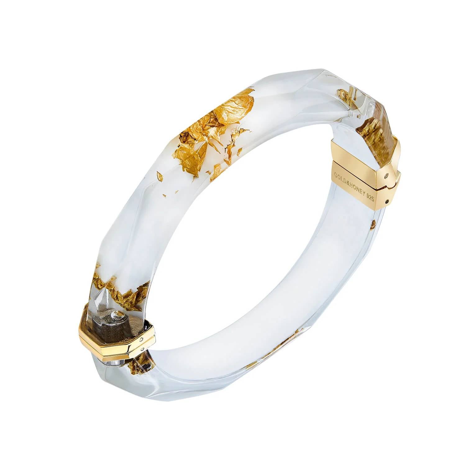 Gold & Honey - Women's Thin Faceted Lucite Bangles