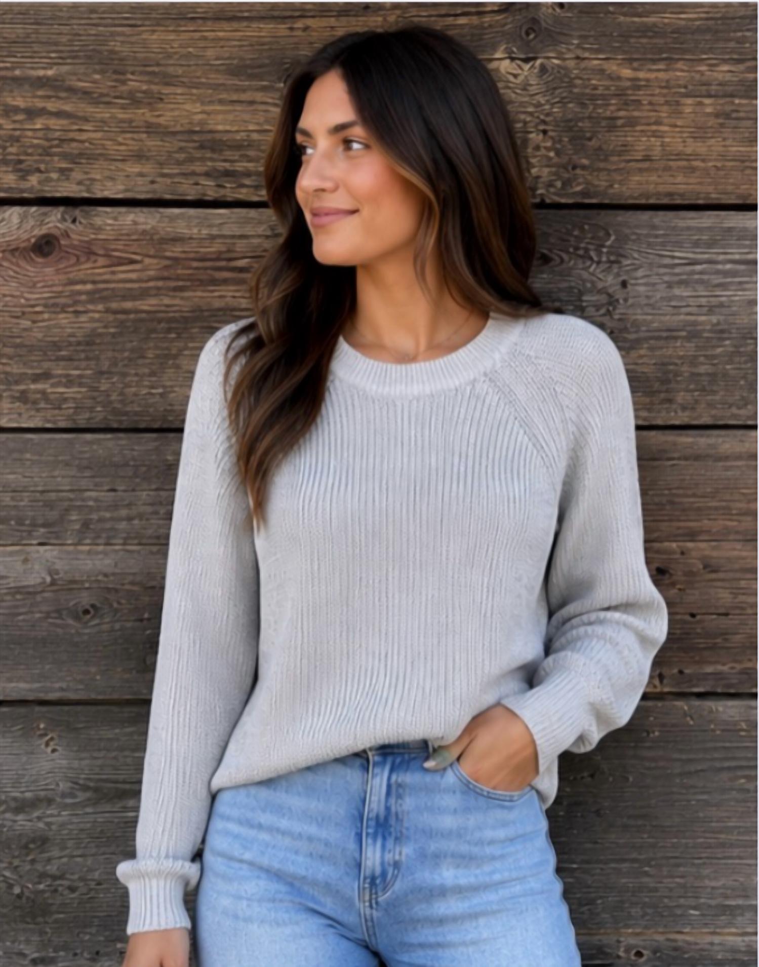 Autumn Cashmere - Scallop Shaker Crew Sweater
