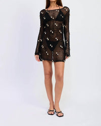 En Saison - Dahlia Crochet Seashell Mini Dress Cover Up