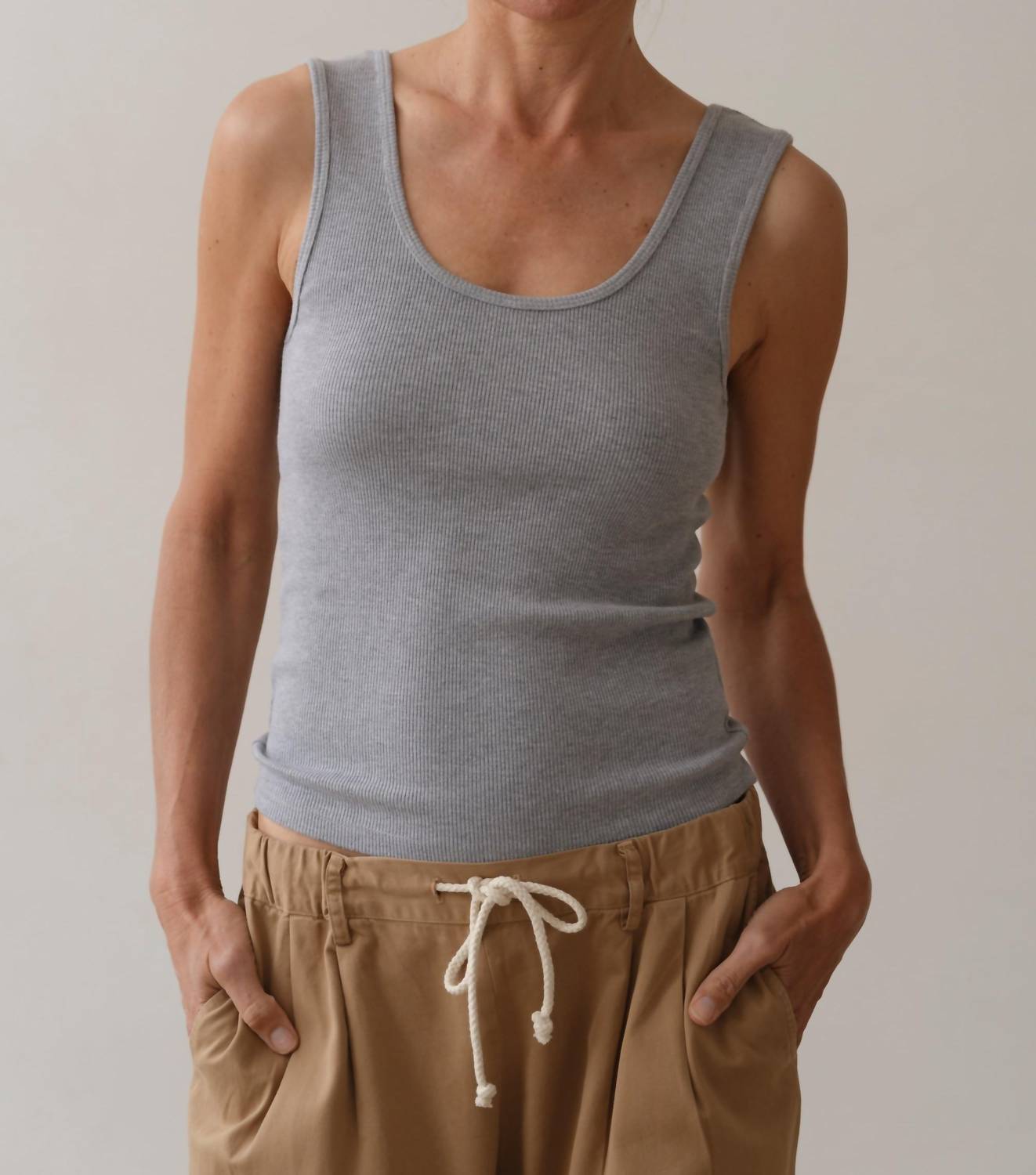 Donni. - Rib Scoop Tank Top