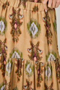 mystree Mixed Media Tiered Skirt in latte - women's skirt - view 8