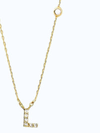 Tai Jewelry Women's Initial L Necklace in gold - women's jewelry - detail view