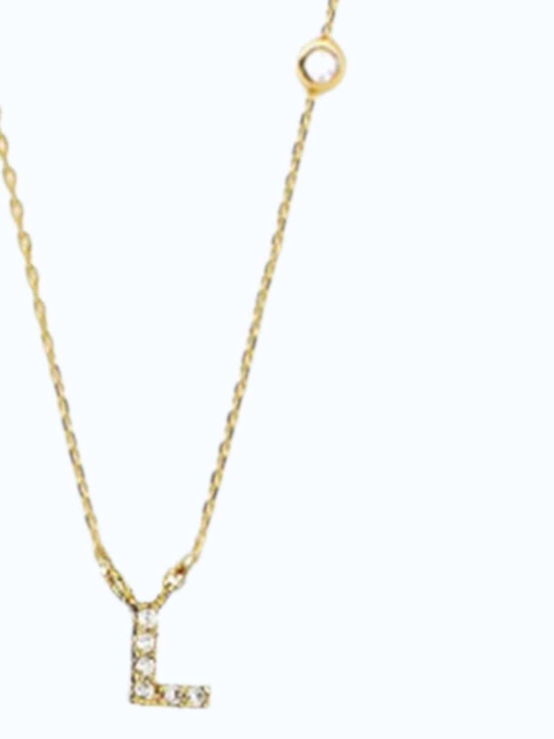 Tai Jewelry Women's Initial L Necklace in gold - women's jewelry - detail view