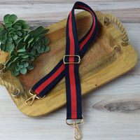 Lauren Lane - Women's Preppy Stripe Adjustable Crossbody Bag Purse Guitar Strap