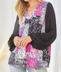 Andree By Unit - Floral Patchwork Blouse