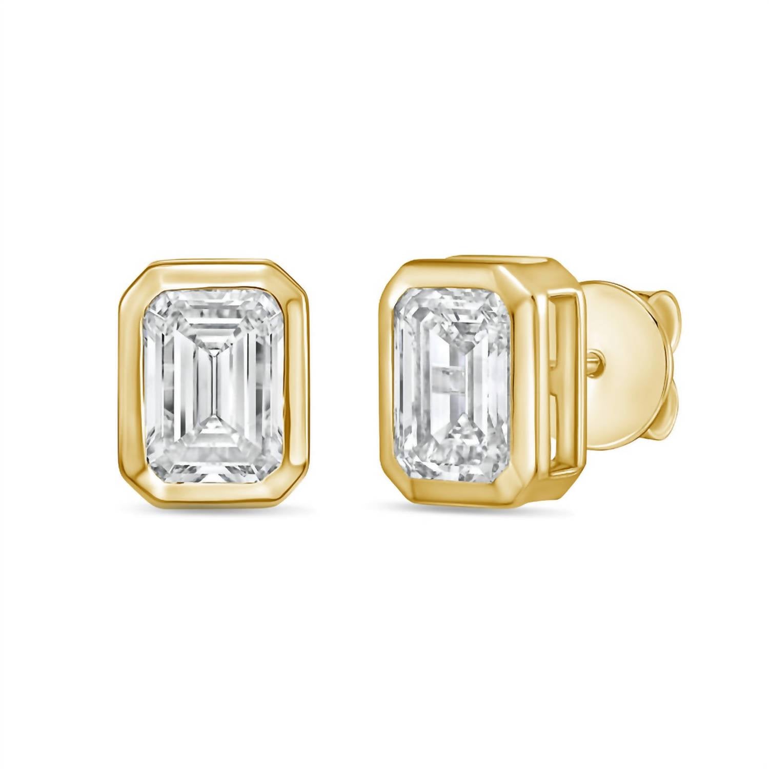 Diana M Jewels - Women's Emerald Lab-grown Diamond Stud Earrings (1.50 Tcw) - Petite