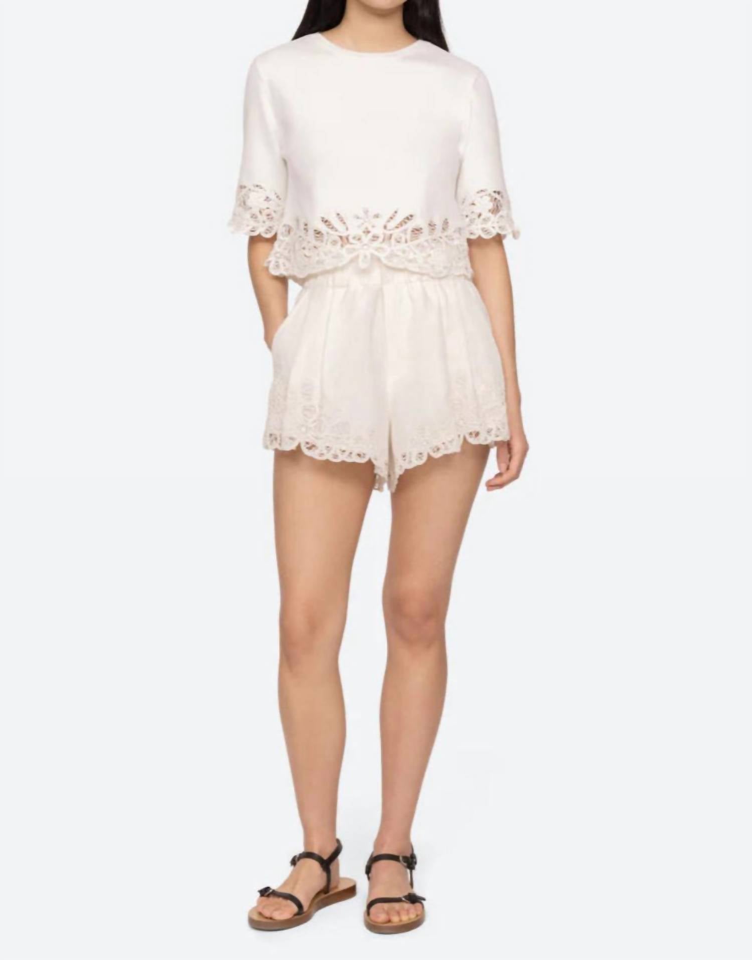 SEA Elke Pull On Short in white - women's shorts - view 6