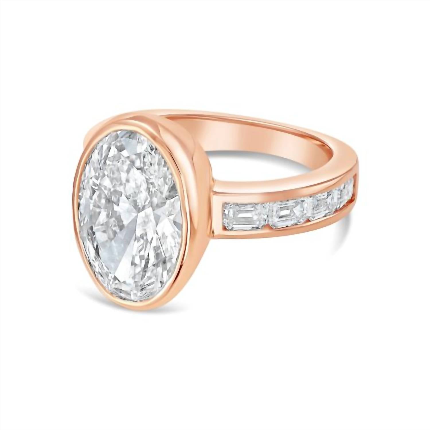 Diana M Jewels - Women's Oval & Emerald Lab-Grown Diamond Fashion Ring (5.00 Ct) - Statement