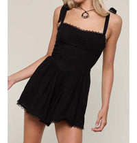 Sky To Moon - Larissa Strap Lace Trim Romper