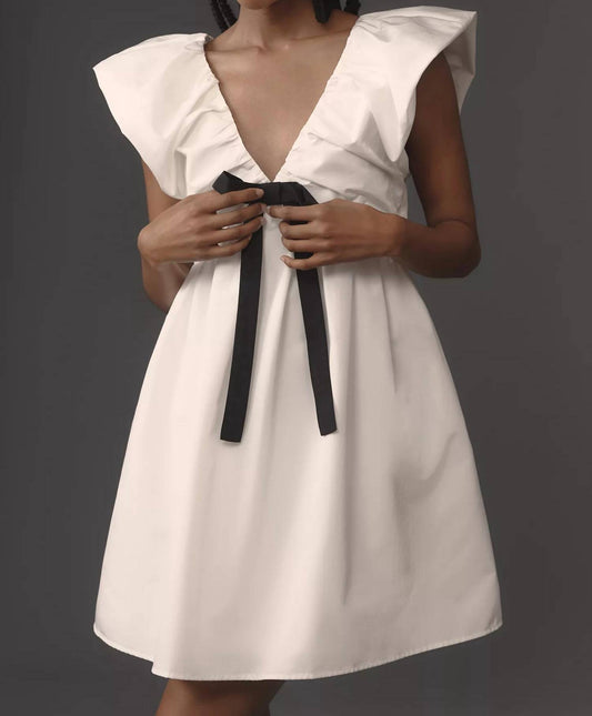 Endless Rose - Flutter Sleeve Bow Mini Dress