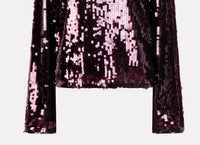 Esqualo - Fylla Flared Sleeve Sequin Top