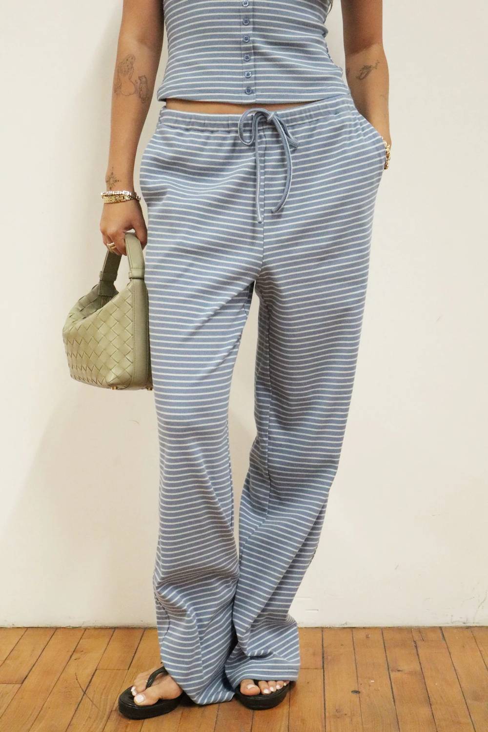Bailey Rose - The Dylan Stripe Knit Wide Leg Pant
