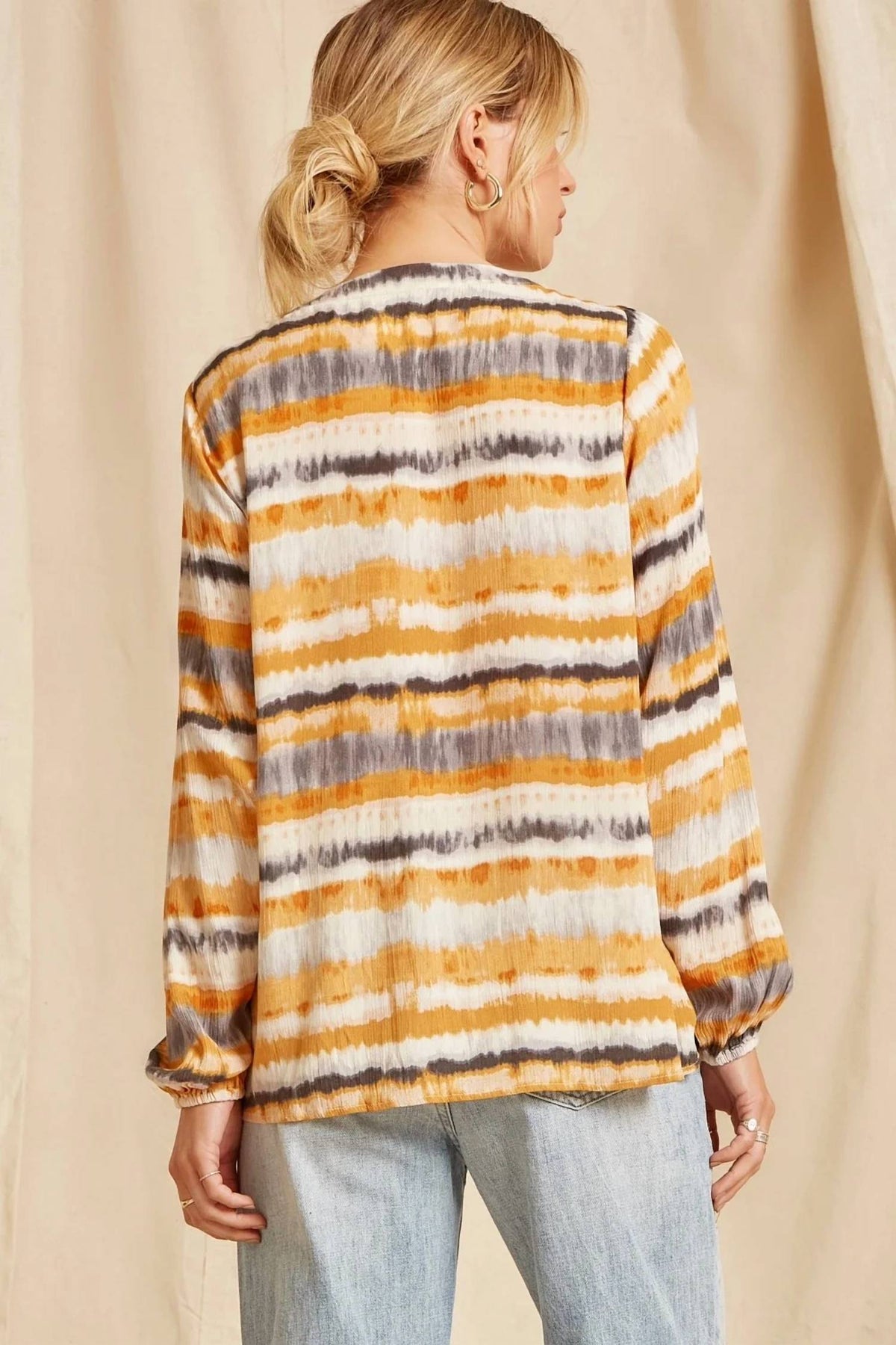Andree By Unit - Tie Dye Floral Embroidered Top