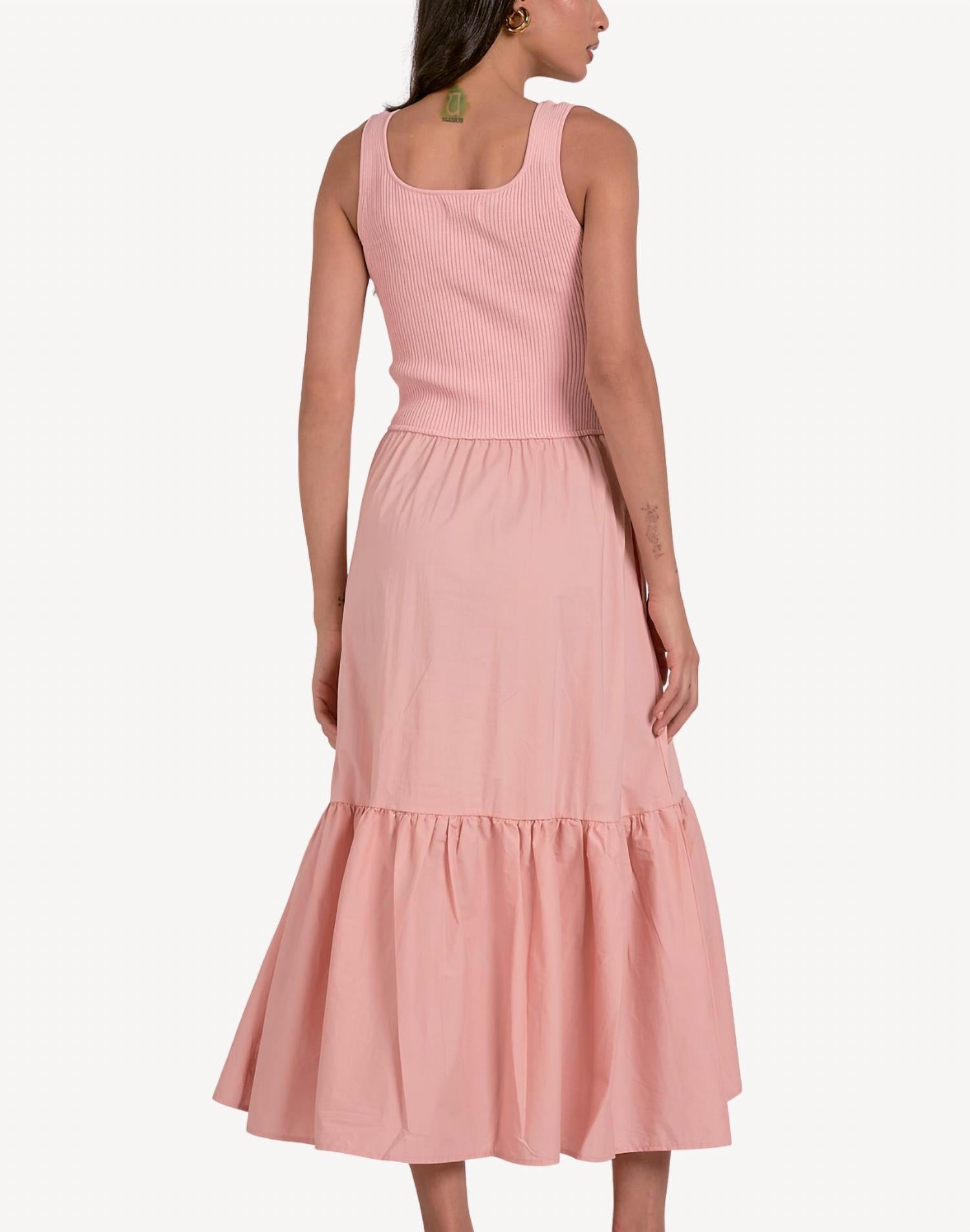 ELAN Sleeveless Midi Dress in rhodes melon - women's dress - alternate view