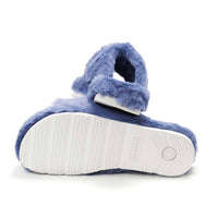 HUNTER Women's Faux Fur Flatform Crossover Slides in stornoway blue - women's shoe - view 7