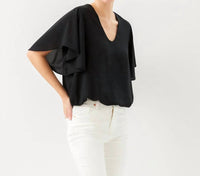 Karen Kane - Flutter Sleeve V-Neck Top