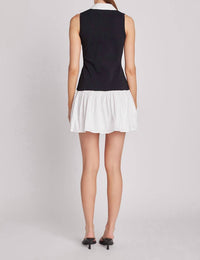 2.7 AUGUST APPAREL Hallie Mixed Media Dress in black - women's dress - detail view