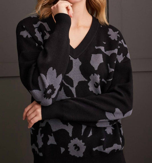 Tribal - V-Neck Intarsia Sweater