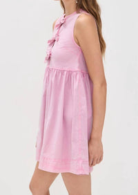 Ganni - Washed Stretch Bow Mini Dress
