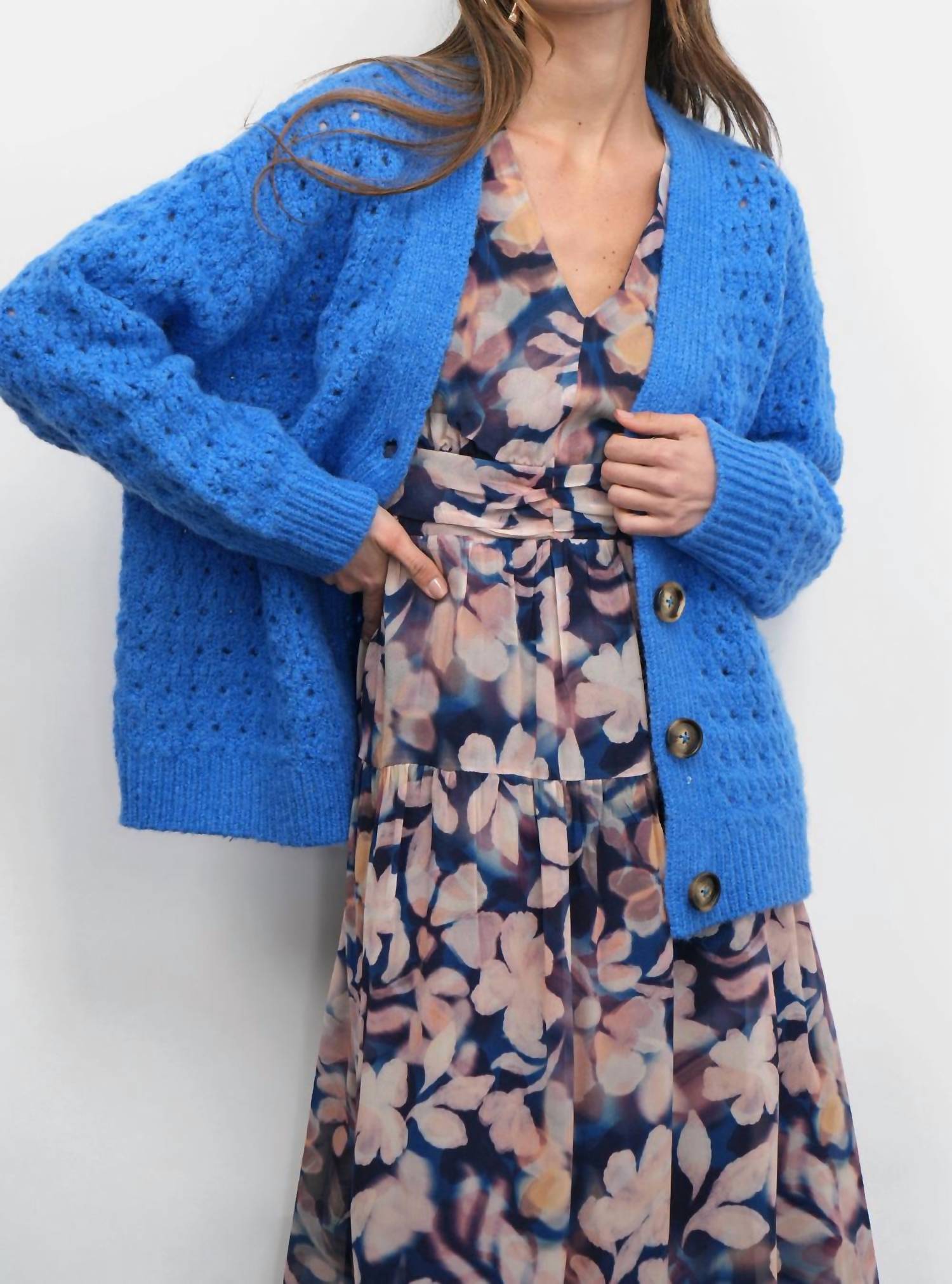 Greylin - Hudson Oversized Crochet Knit Cardigan
