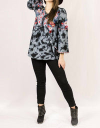 Tie Dye Embroidery Top