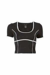 Bandier - Crop Contrast Seam Top