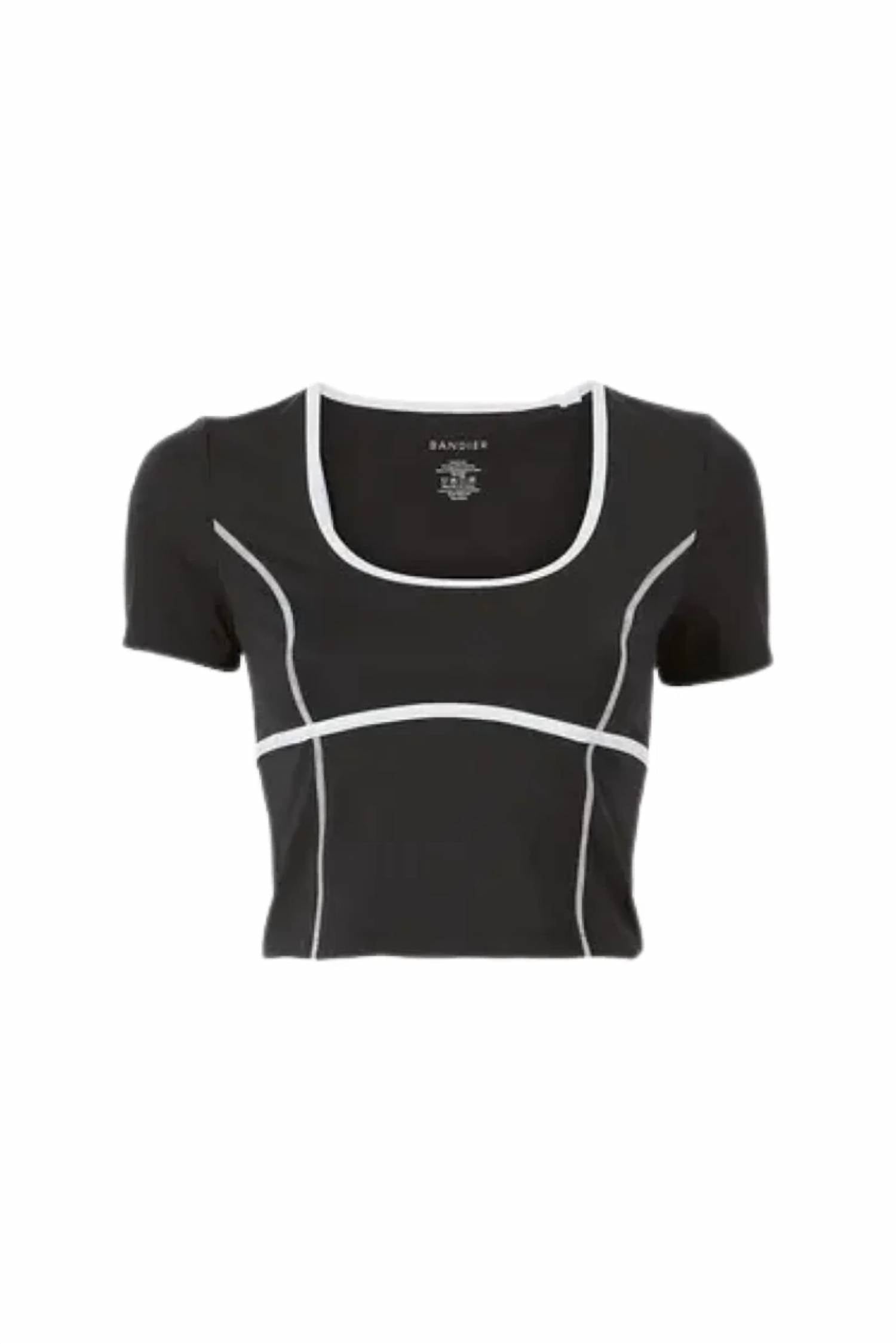 Bandier - Crop Contrast Seam Top