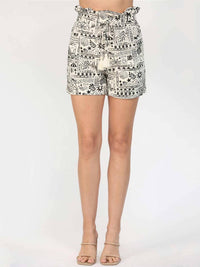 Fate - Tropical Print Drawstring Shorts