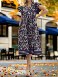 Entro - Flutter Sleeve Cotton Midi Dress