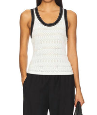 Autumn Cashmere - Pointelle Racer Back Saddle Stitching Tank