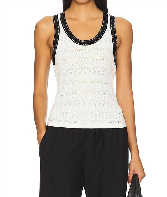 Autumn Cashmere - Pointelle Racer Back Saddle Stitching Tank