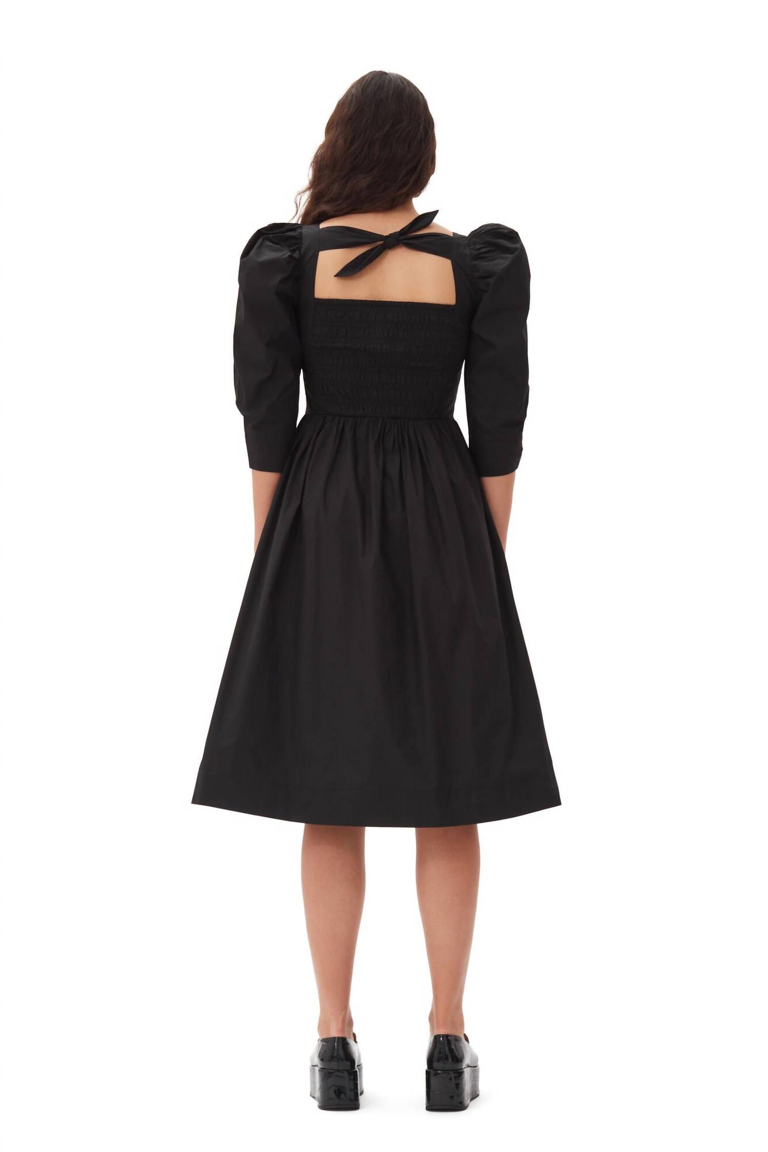 Ganni - Open Neck Smock Dress