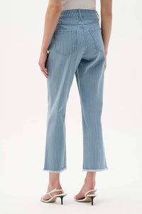 Joseph Ribkoff - Cotton Denim Stripe Print Straight Jeans