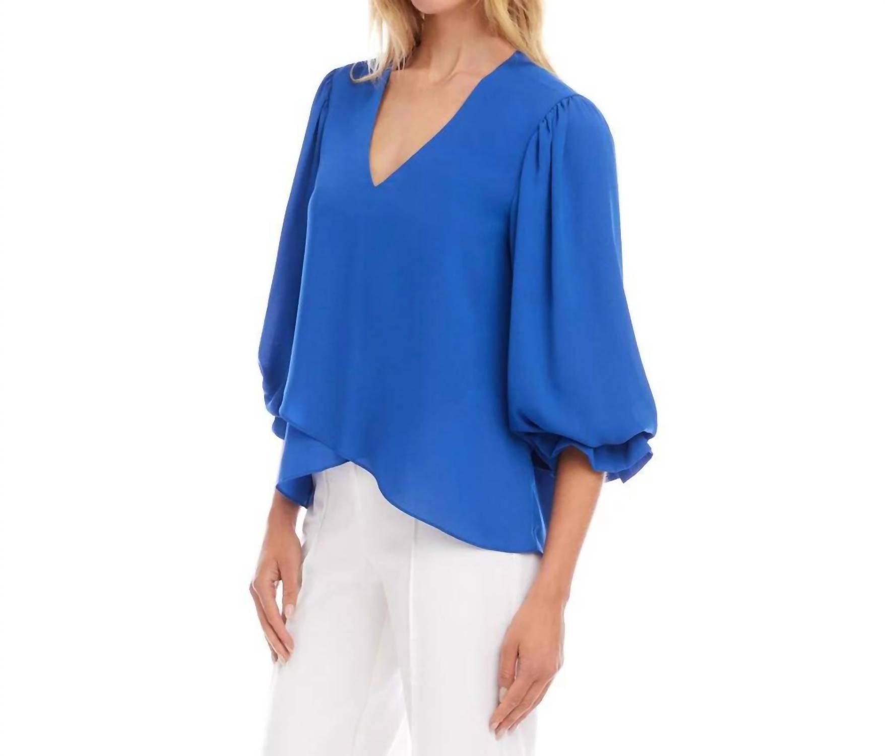 Karen Kane - Layered Sleeve Asymmetric Top