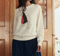 The Great. - College Sweatshirt with Sailing Boat Applique