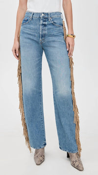 Mother - Fringe Half-pipe Button Sneak Jeans