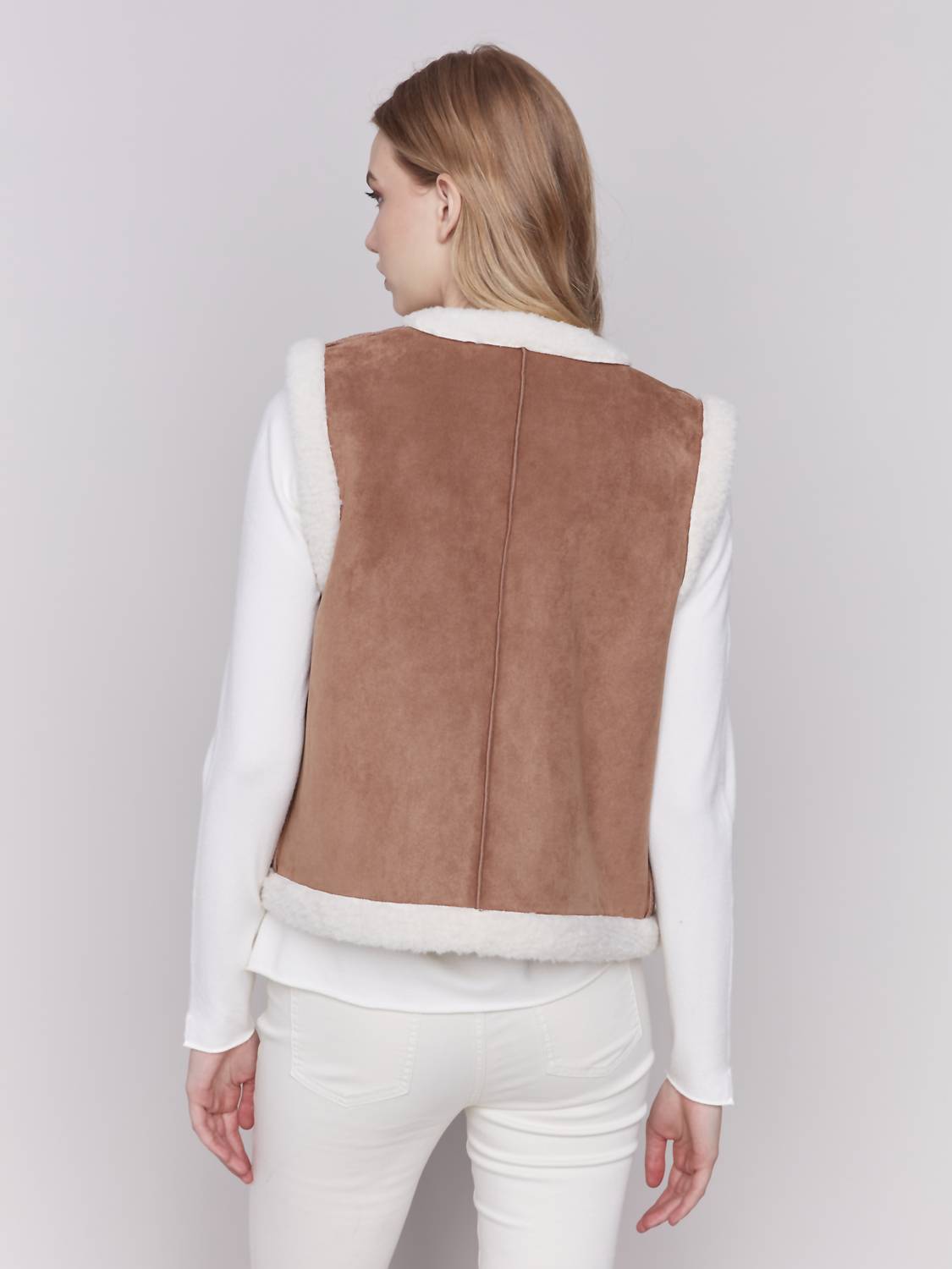 Charlie B - Reversible Sherpa Faux Suede Vest