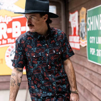 Raised By Coyotes - Men's Texas Bbq Nights Pearl Snap Shirt